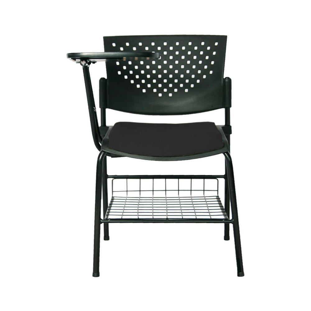 Silla Universitaria Fly Tapizada Brazo Abatible con Portalibros negro