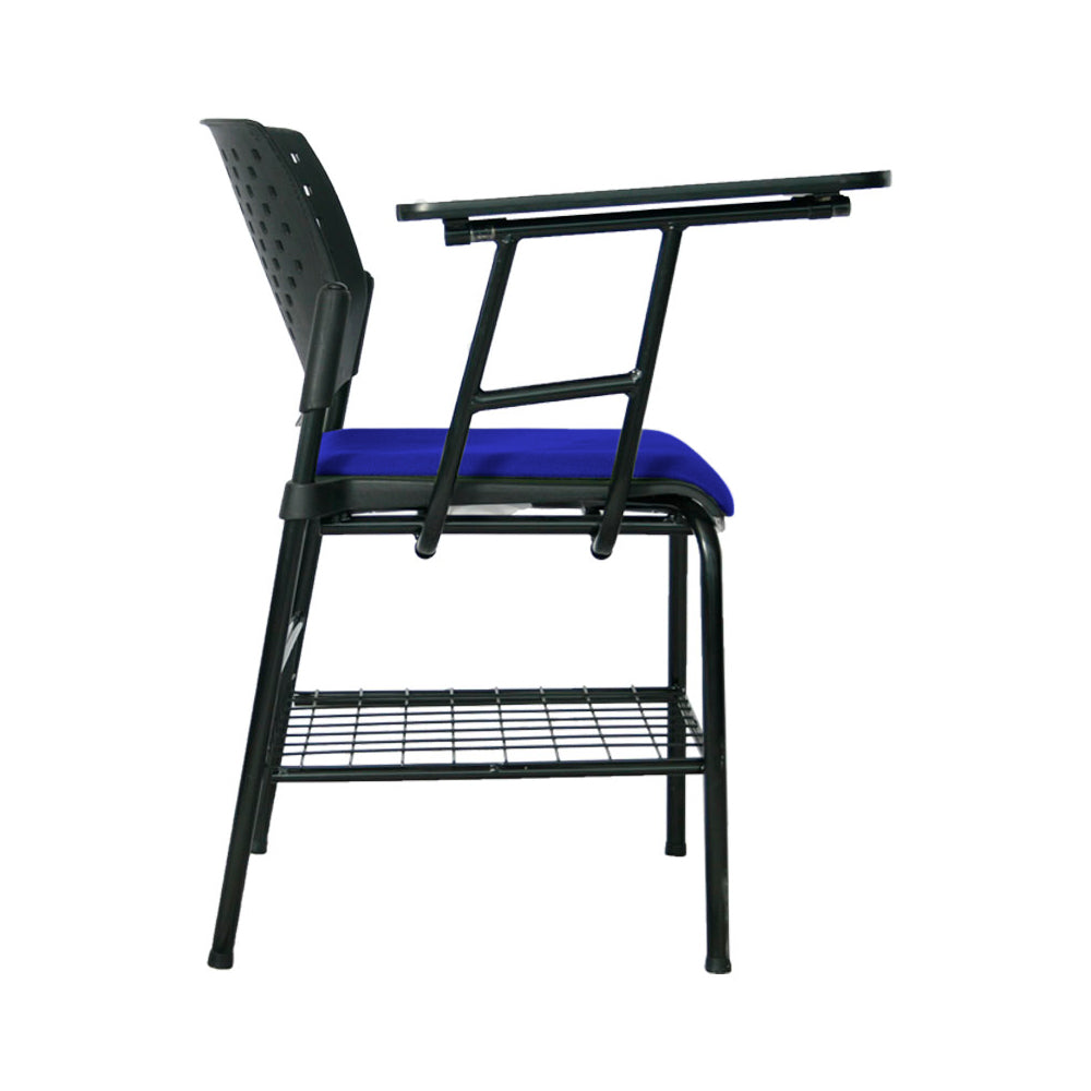 Silla Universitaria Fly Tapizada Brazo Abatible con Portalibros azul