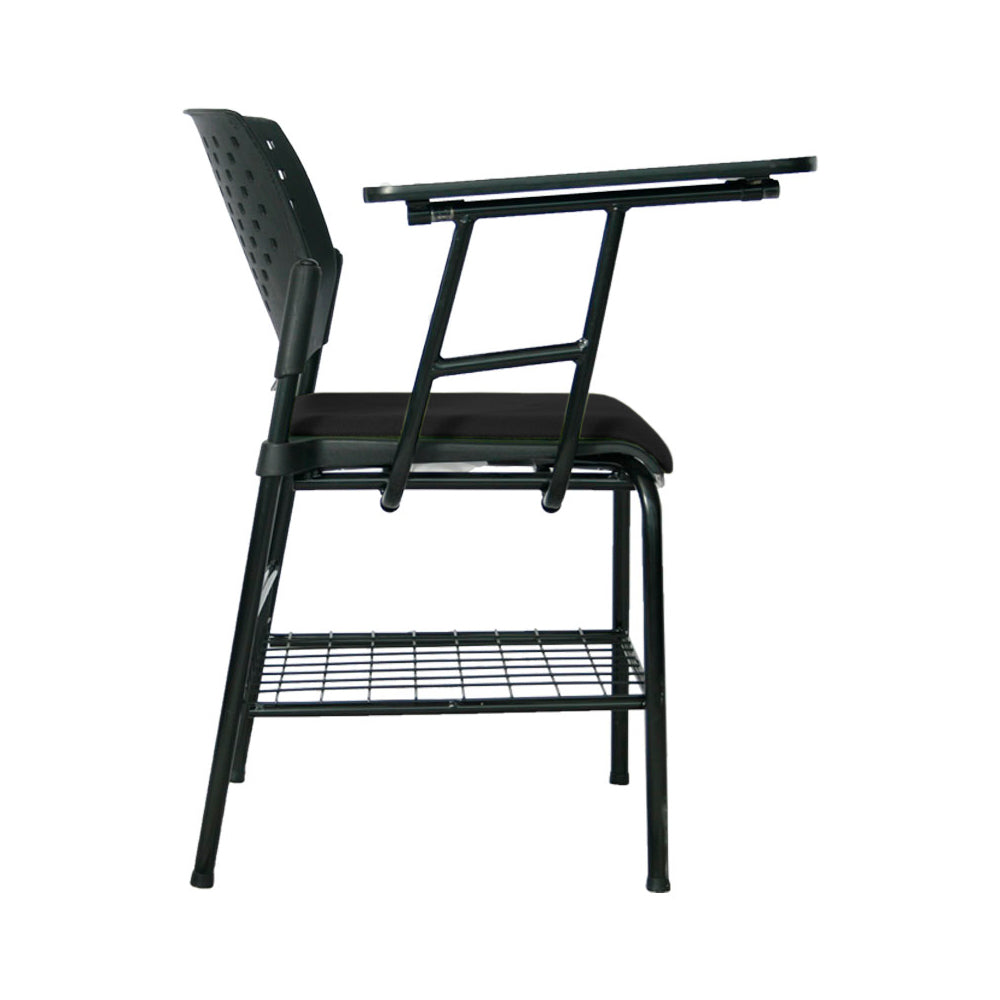 Silla Universitaria Fly Tapizada Brazo Abatible con Portalibros negro