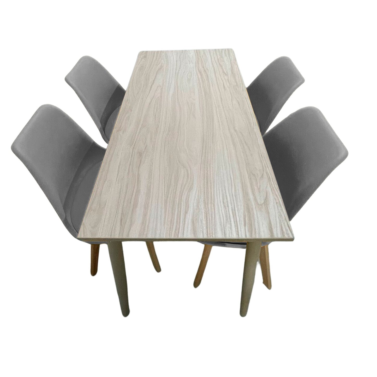 Juego de Comedor Robledo Premium habano con 4 Sillas Milano grises