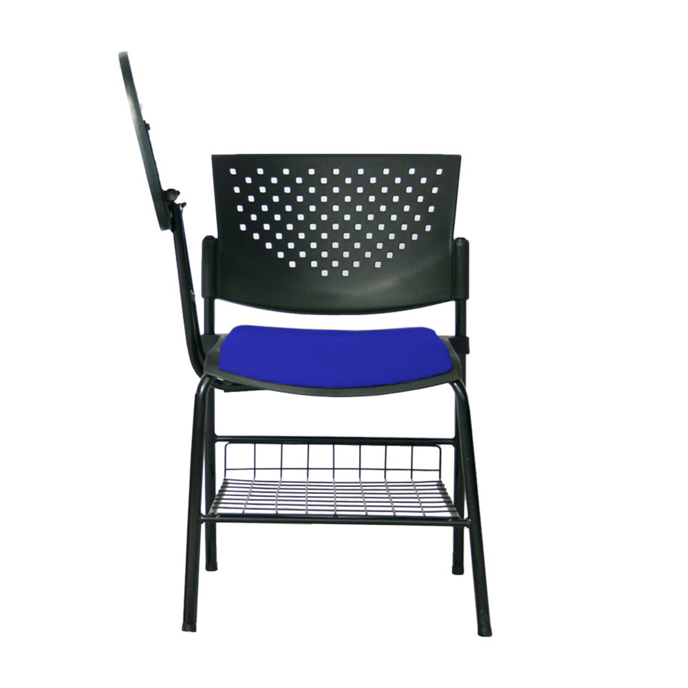 Silla Universitaria Fly Tapizada Brazo Abatible con Portalibros azul