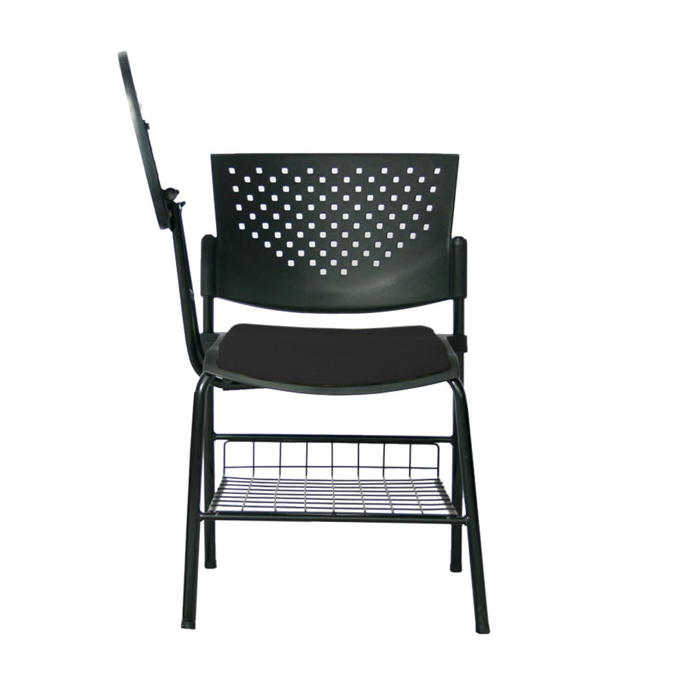 Silla Universitaria Fly Tapizada Brazo Abatible con Portalibros negro