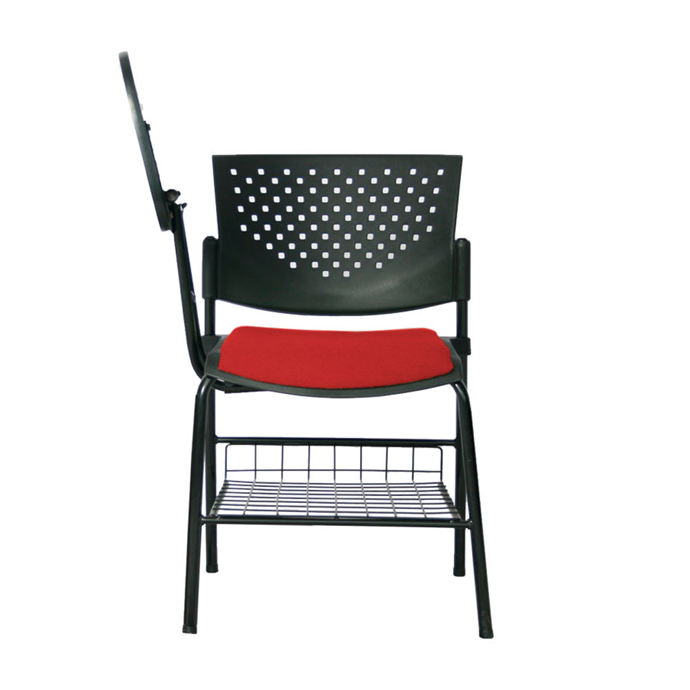 Silla Universitaria Fly Tapizada Brazo Abatible con Portalibros rojo