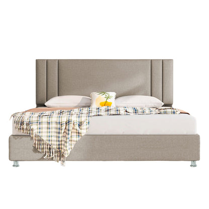 Base Cama Con Espaldar King Lupe Taupe