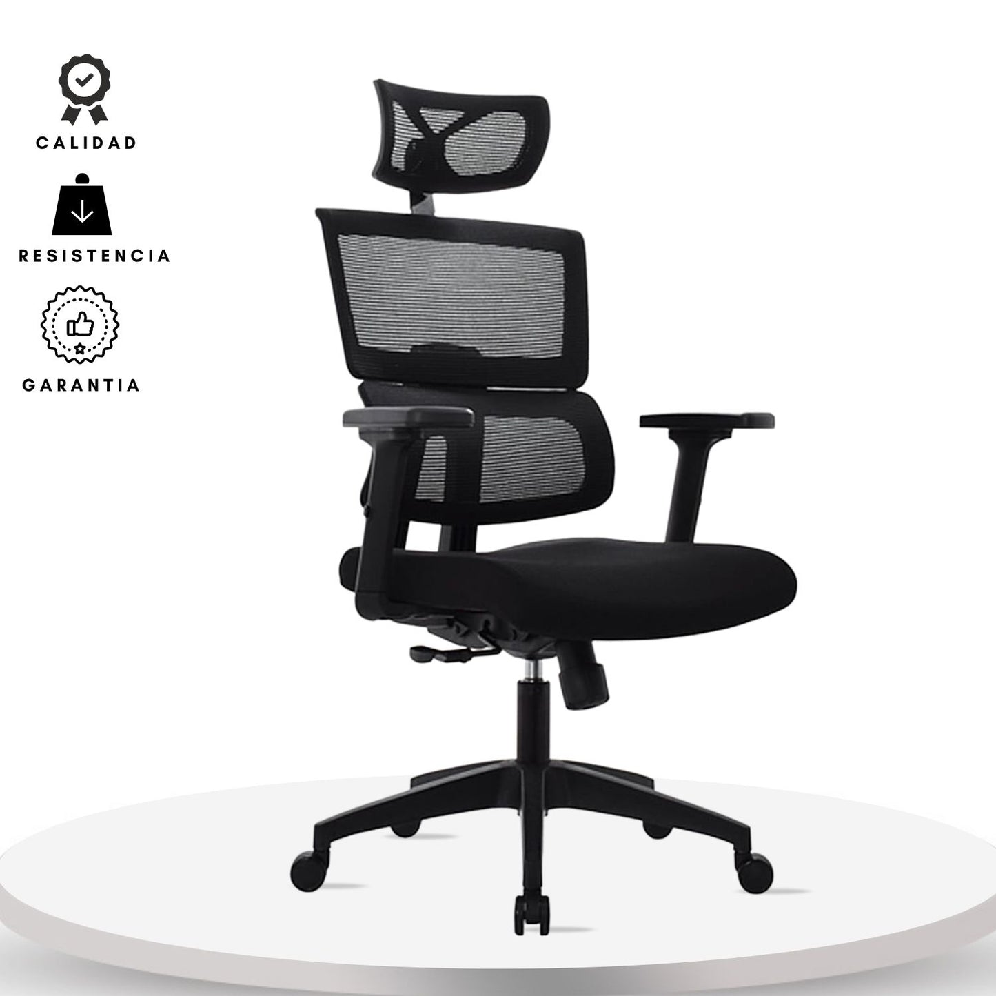 Silla De Oficina Lorient Premium Base Nylon 116X54X51 Negro