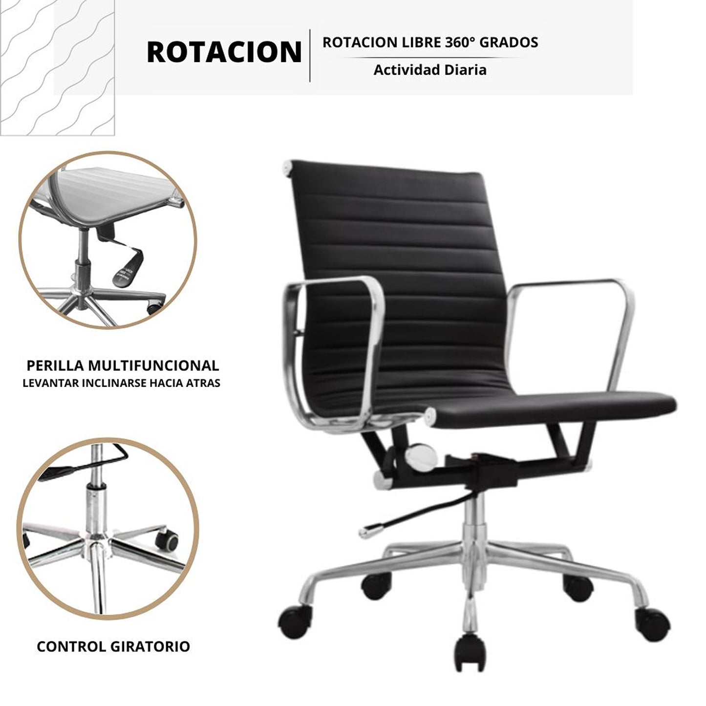 Silla De Oficina Premium Gerente Negra