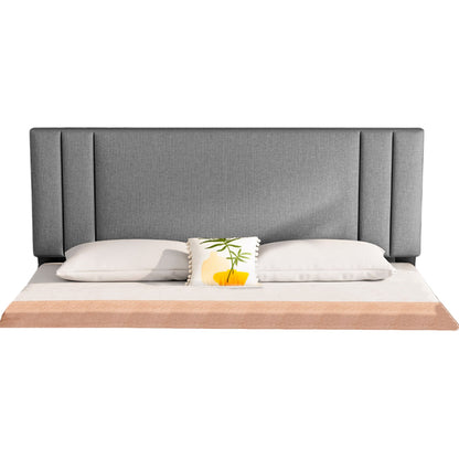Base Cama Con Espaldar Doble Lupe Gris Plata