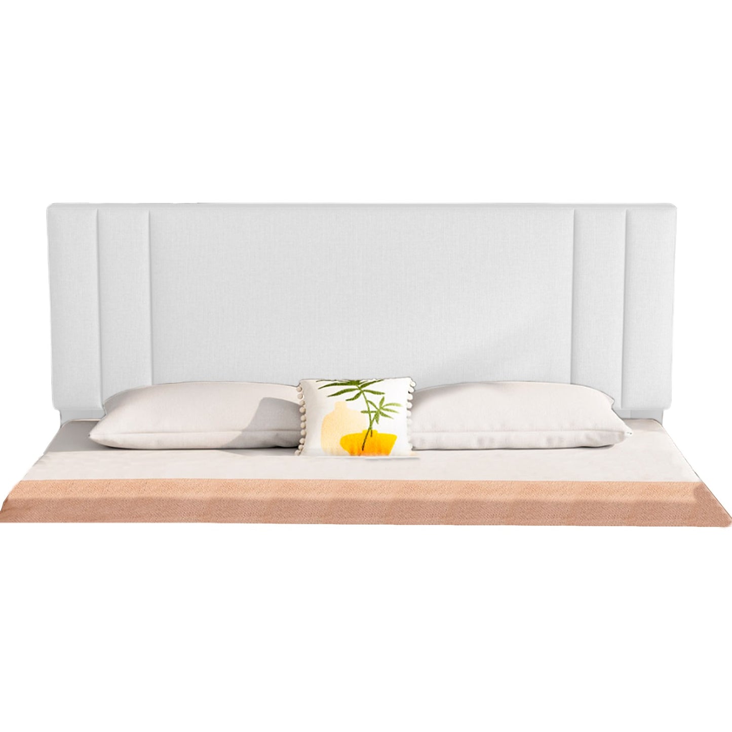 Base Cama con Espaldar + Colchon King Lupe 200x200x130 blanco