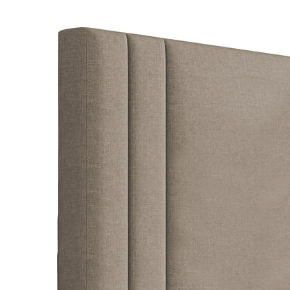 Base Cama con Espaldar + Colchon Doble Lupe Taupe