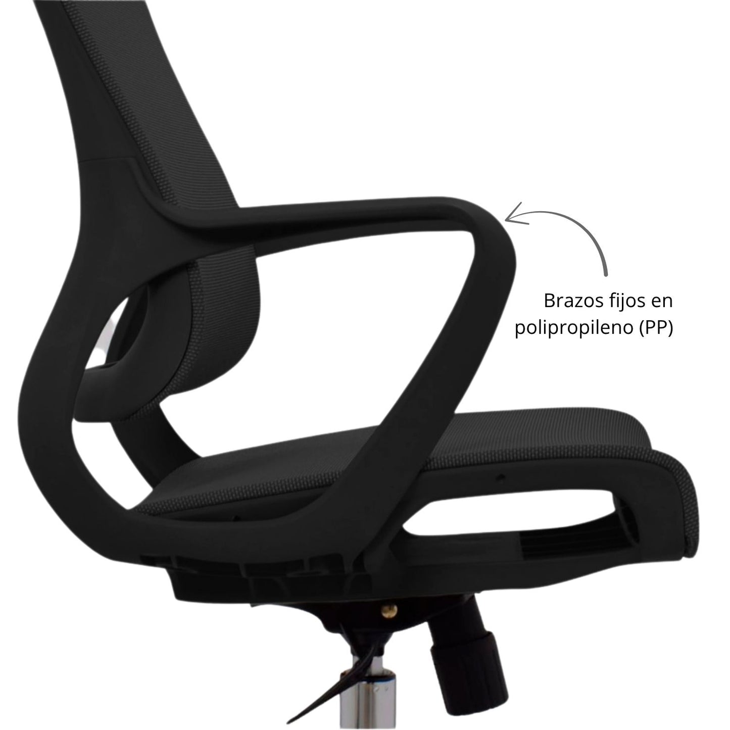 Silla De Oficina Slim Malla Presidente 139X48X52 Negra