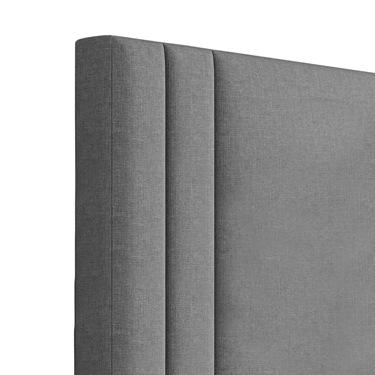 Base Cama con Espaldar + Colchon King Lupe 200x200x130 gris plata