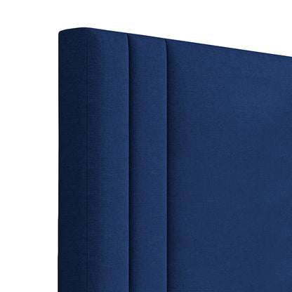 Base Cama con Espaldar + Colchon Semidoble Lupe 120x190x130 azul