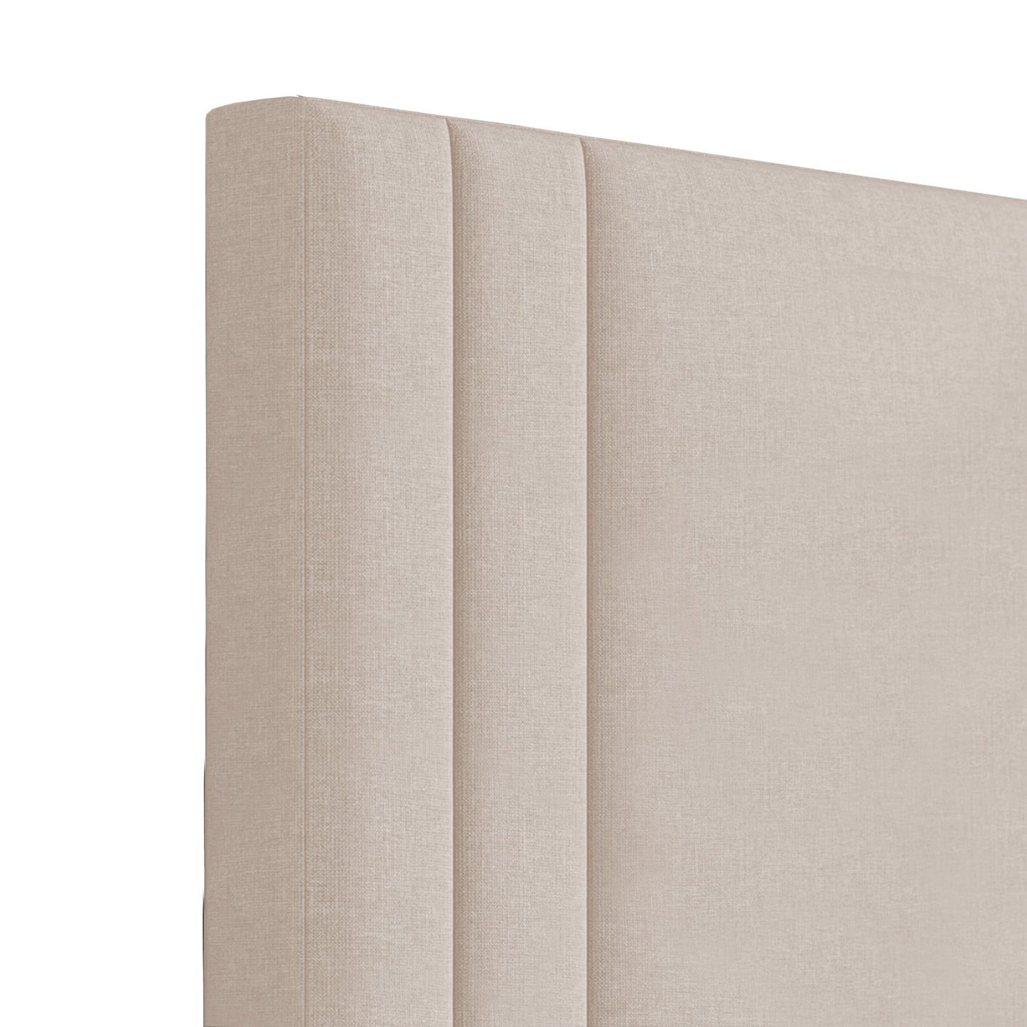 Base Cama con Espaldar + Colchon Queen Lupe 160x190x130 beige