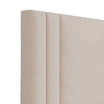 Base Cama con Espaldar + Colchon Queen Lupe 160x190x130 beige