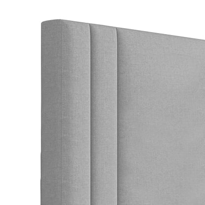 Base Cama con Espaldar + Colchon Queen Lupe 160x190x130 gris perla