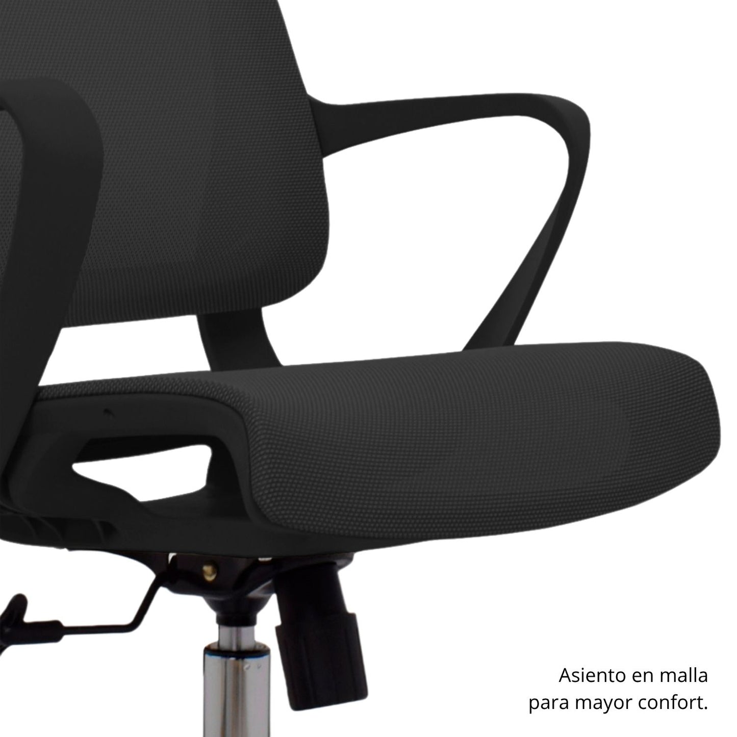 Silla De Oficina Slim Malla Presidente 139X48X52 Negra