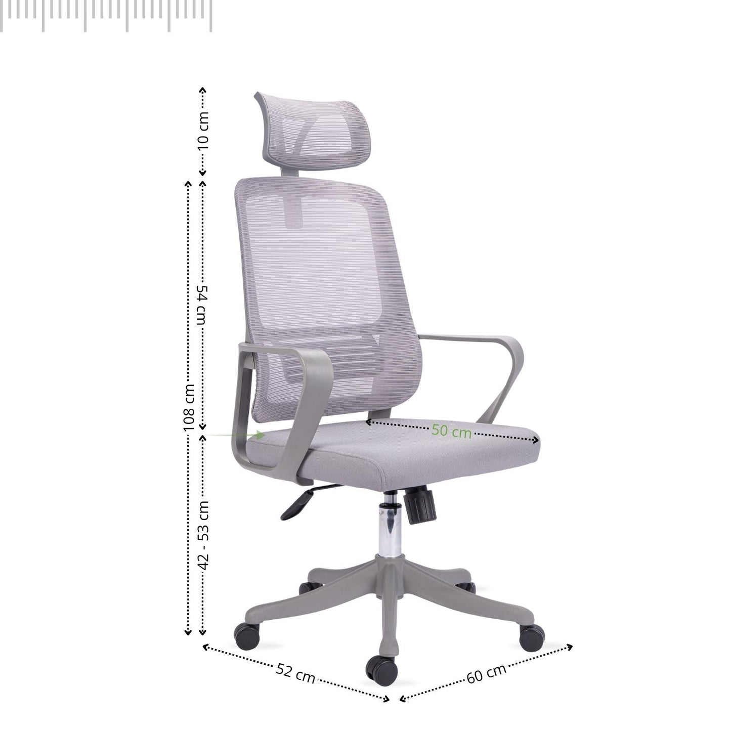 Silla De Oficina Karlo Presidente 108X60X50 Gris