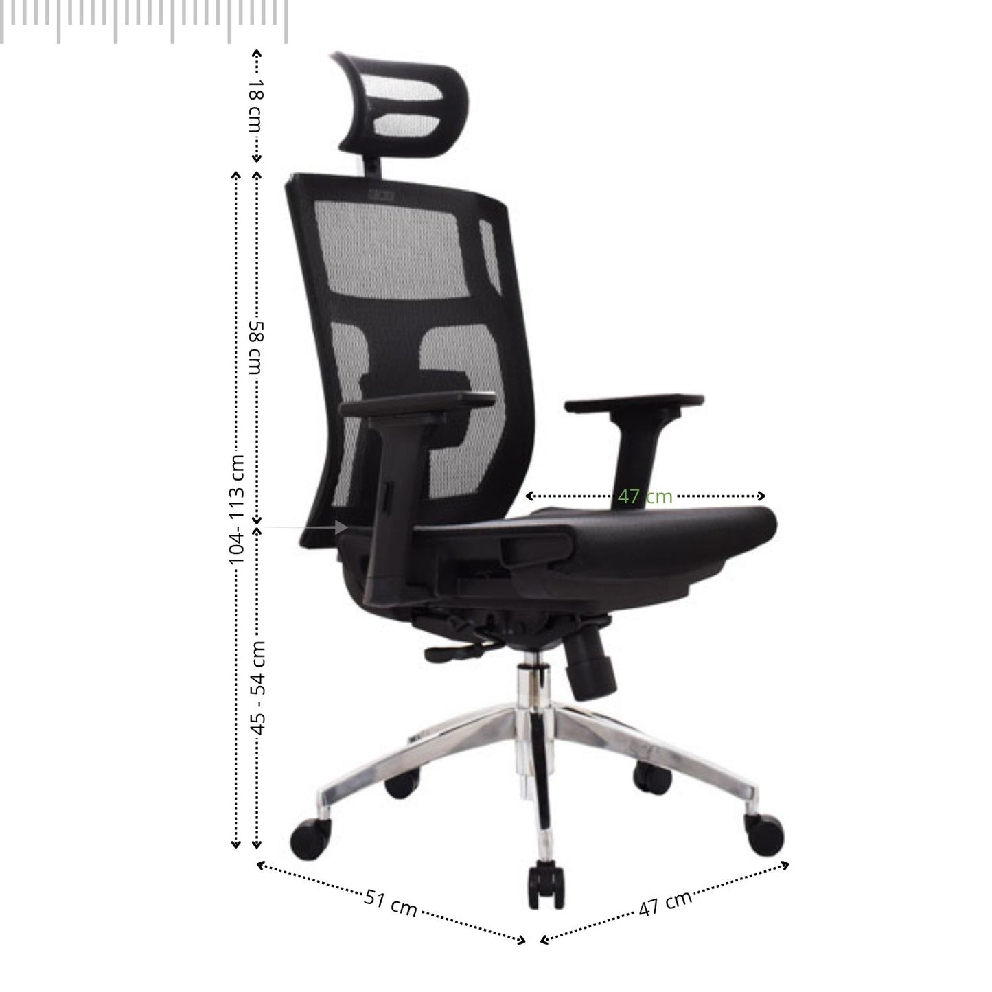 Silla De Oficina Lyd Presidente 113X47X51 Negra