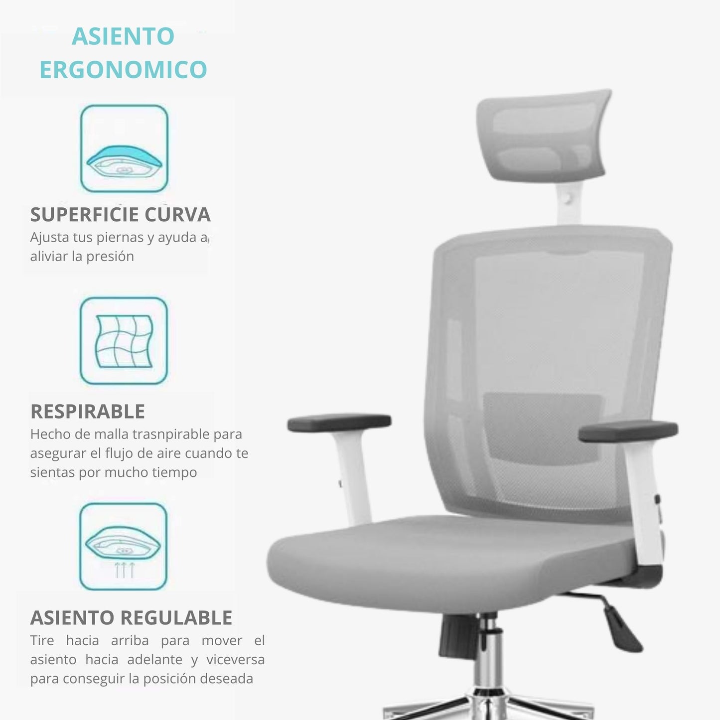 Silla De Oficina Jaspen Presidente Gris
