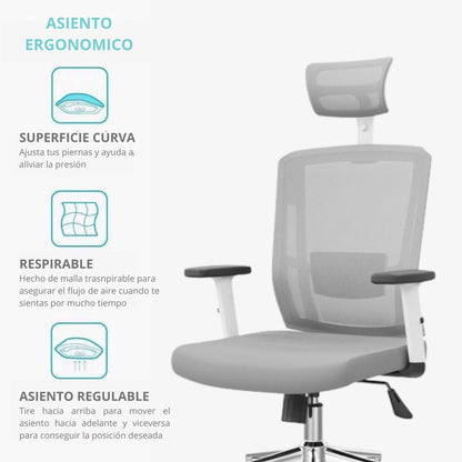 Silla De Oficina Jaspen Presidente Gris