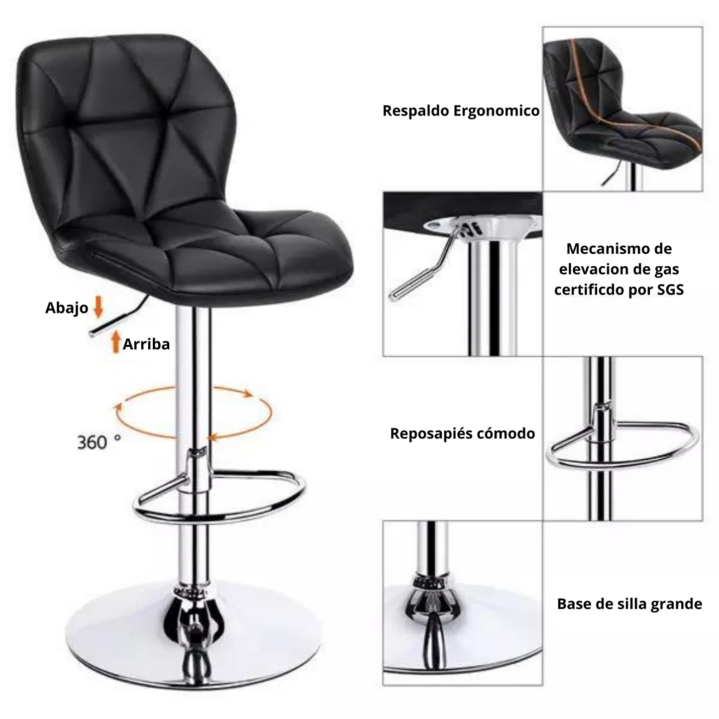 Silla de Barra Dais Negro
