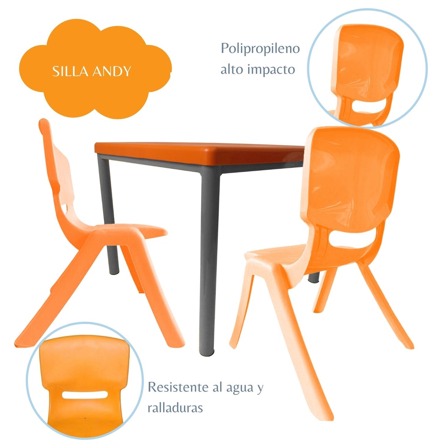 Silla Infantil Andy Junior naranja