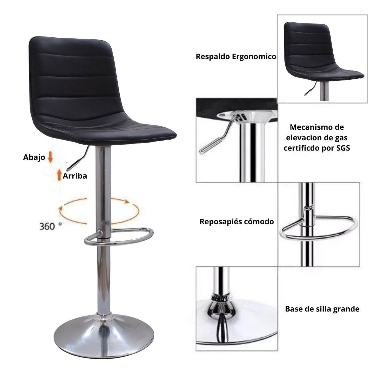 Silla de Barra Aki Negro