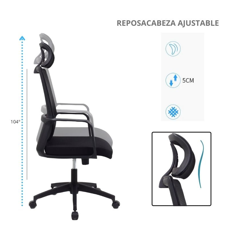 Silla De Oficina Ergonomica Negro