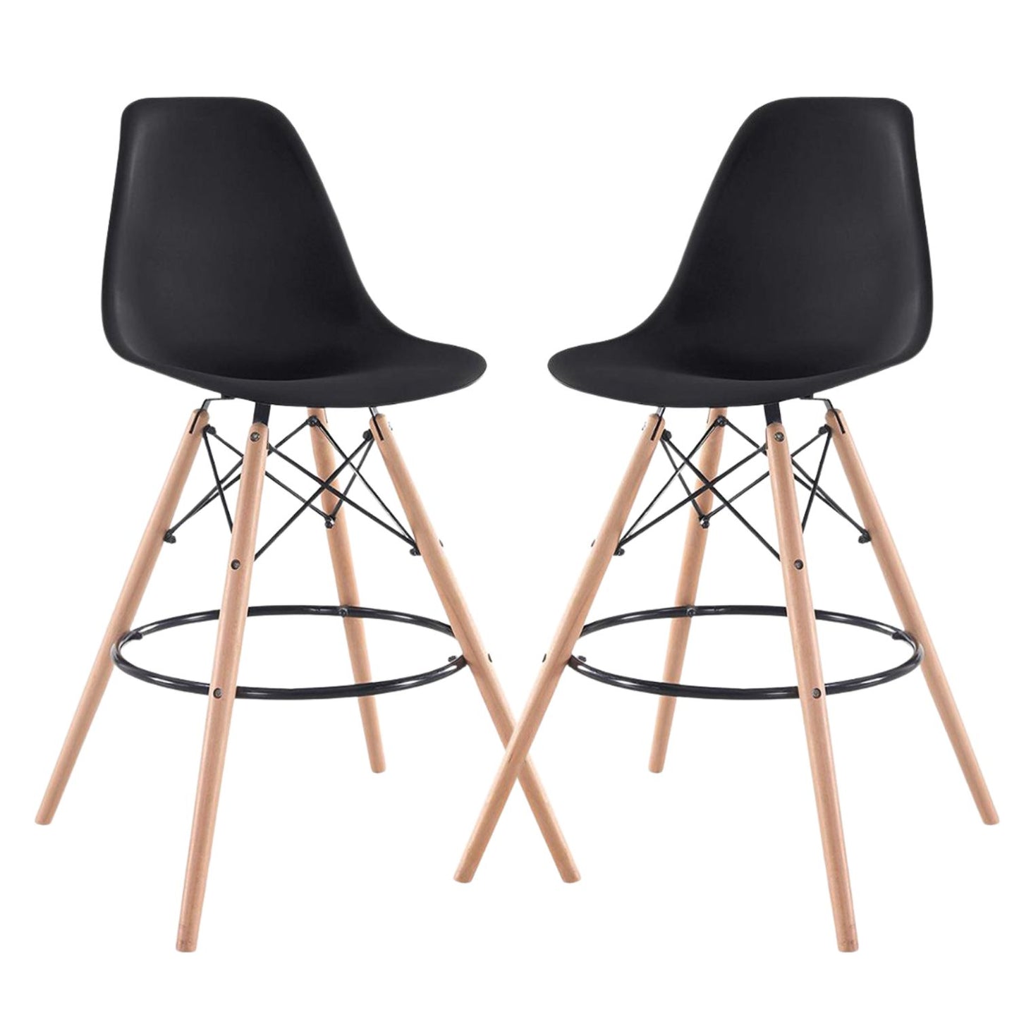 Set x2 Silla de Barra Eames Negro