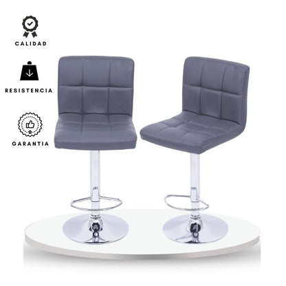 Set x2 Silla de Barra Leo Gris