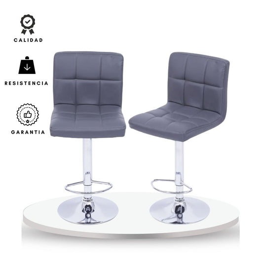 Set x2 Silla de Barra Leo Gris