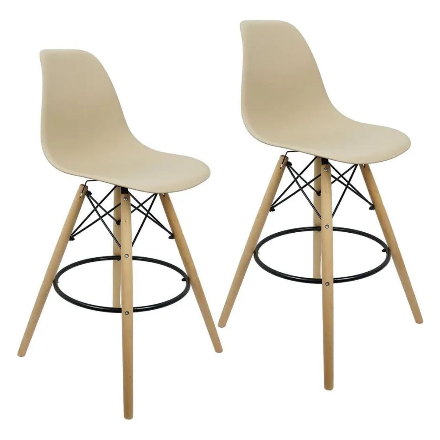 Set x2 Silla de Barra Eames Beige