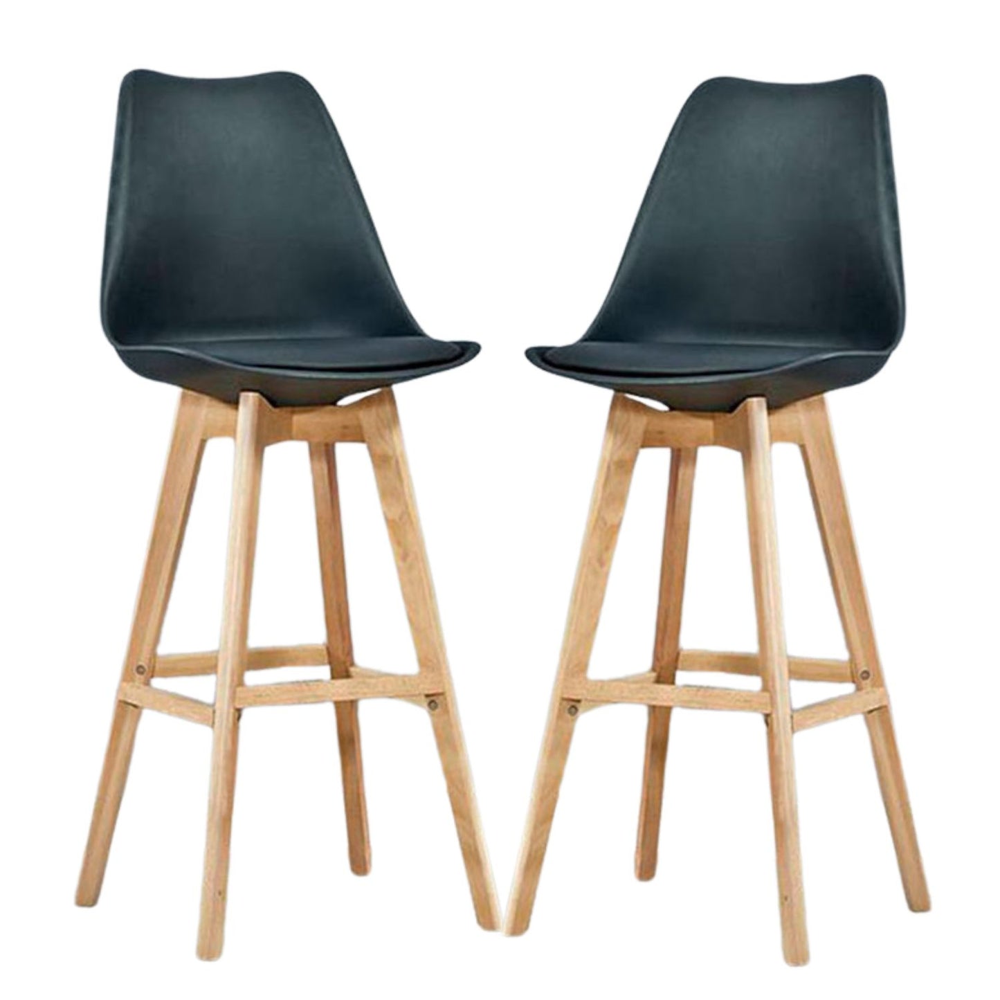 Set x2 Silla de Barra Milano Tapizada Negro