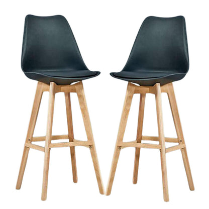 Set x2 Silla de Barra Milano Tapizada Negro
