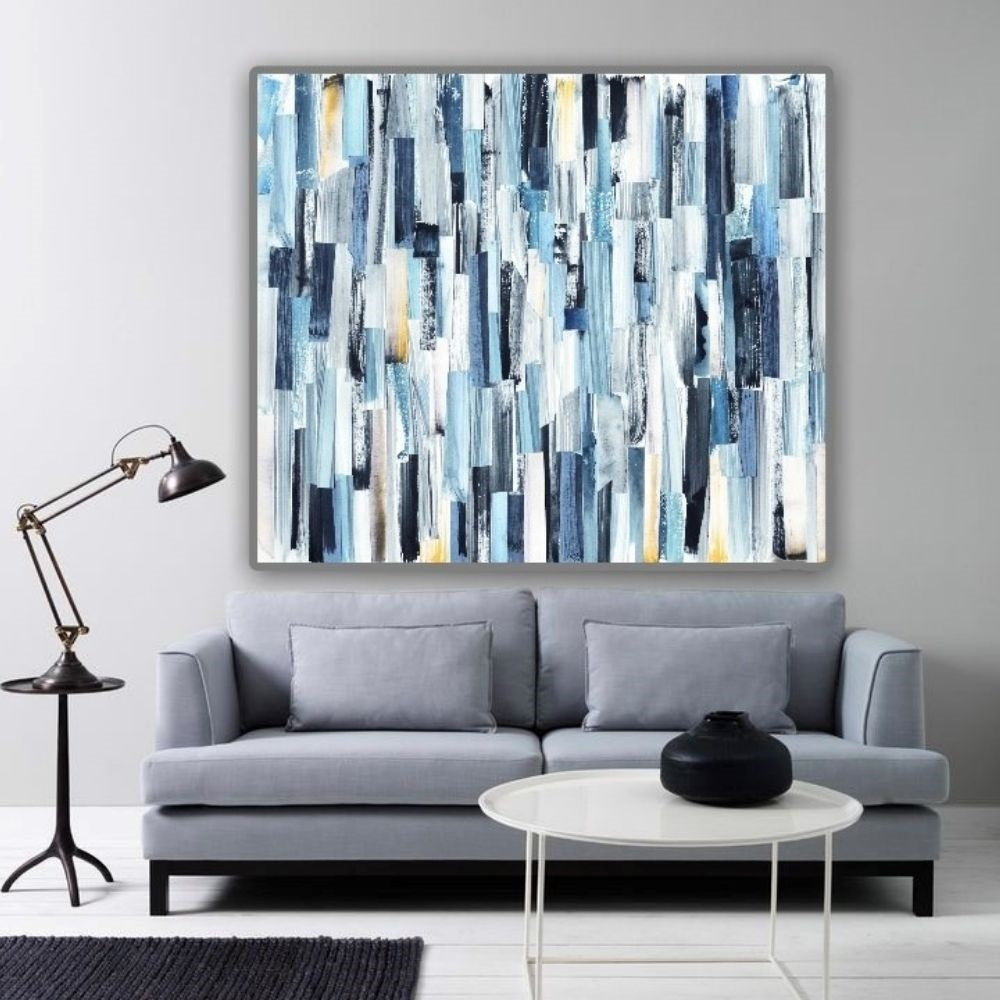 Cuadro en MDF tipo Marmol Blue Paint-In 120x180x5