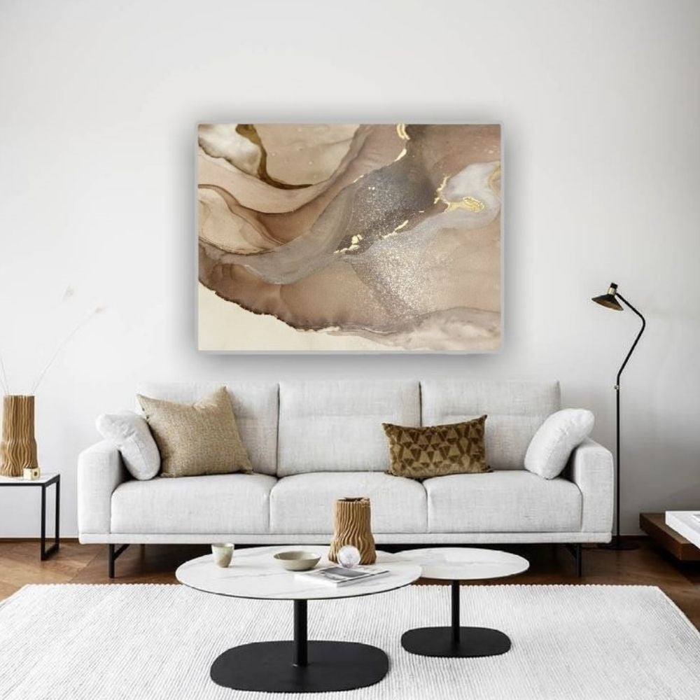 Cuadro en MDF tipo Marmol Gold 90x120x5