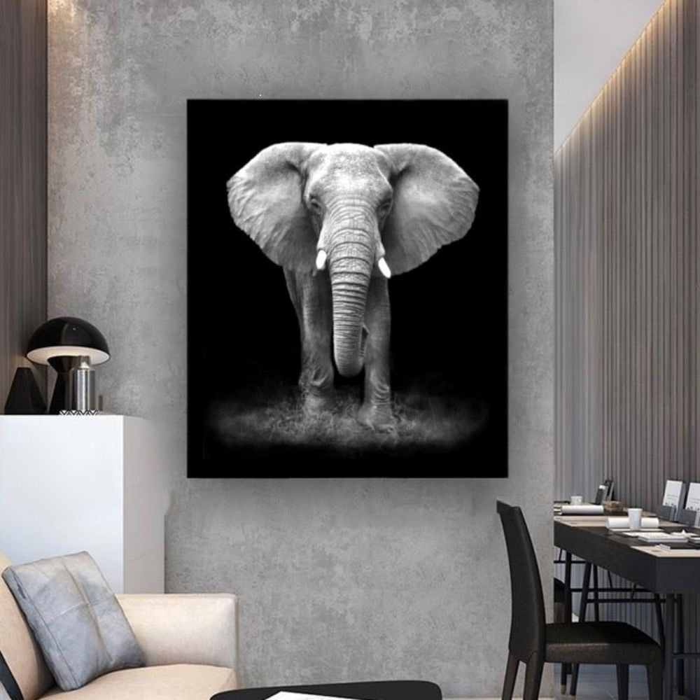 Cuadro en MDF tipo Marmol Elefante Black 70x50x5