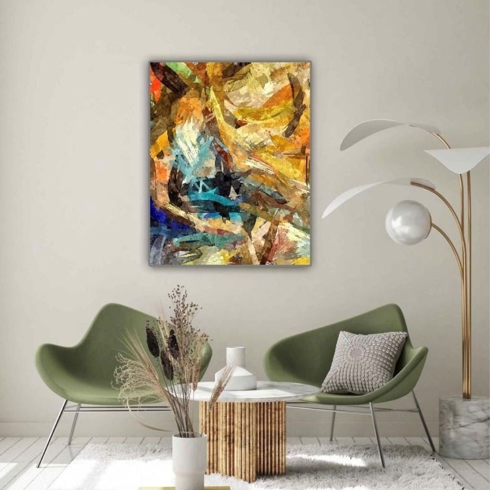 Cuadro en MDF tipo Marmol Gold Paint-In 90x120x5