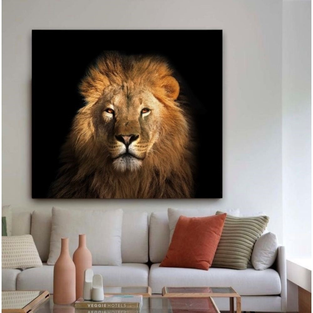 Cuadro en MDF tipo Marmol Cara Leon Rafe 50x70x5