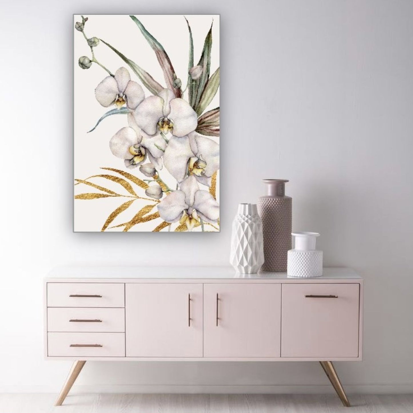 Cuadro en MDF tipo Marmol Orquidea Gold 70x50x5