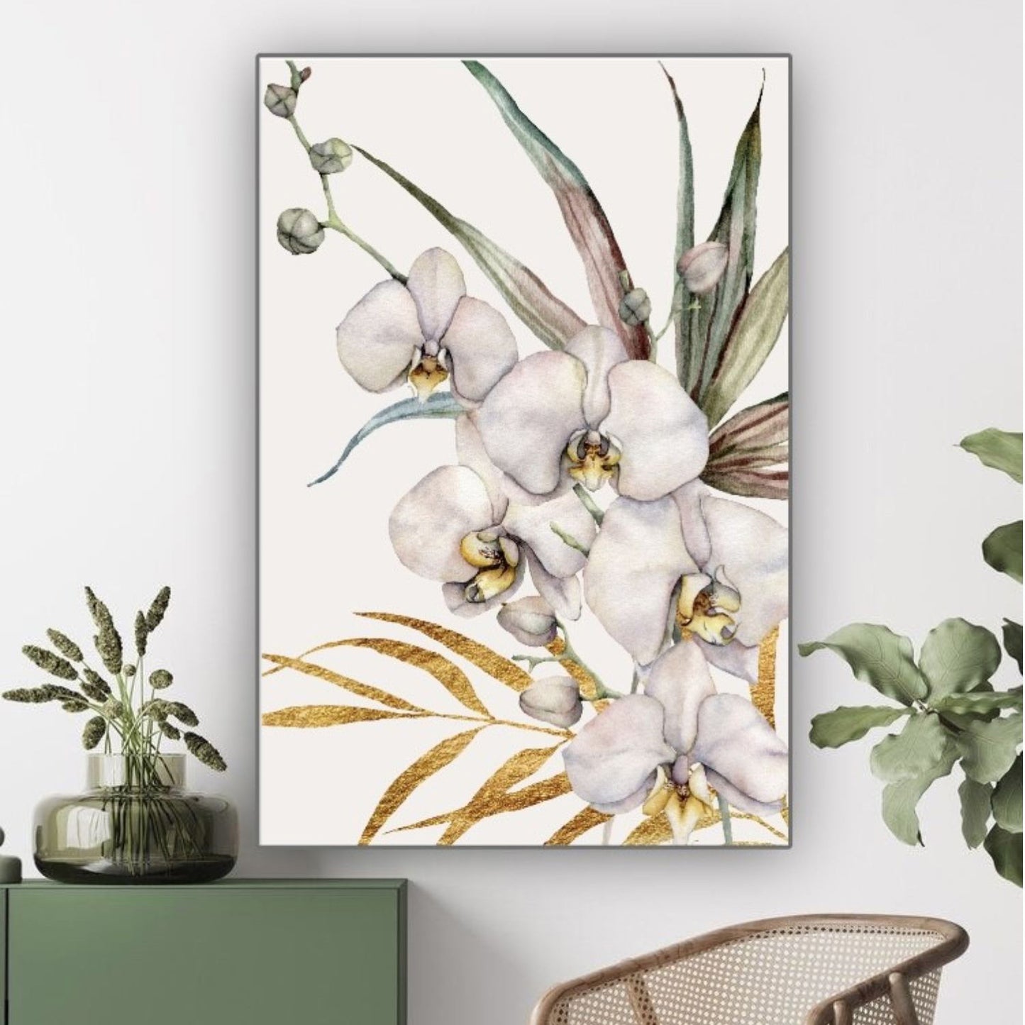 Cuadro en MDF tipo Marmol Orquidea Gold 120x90x5