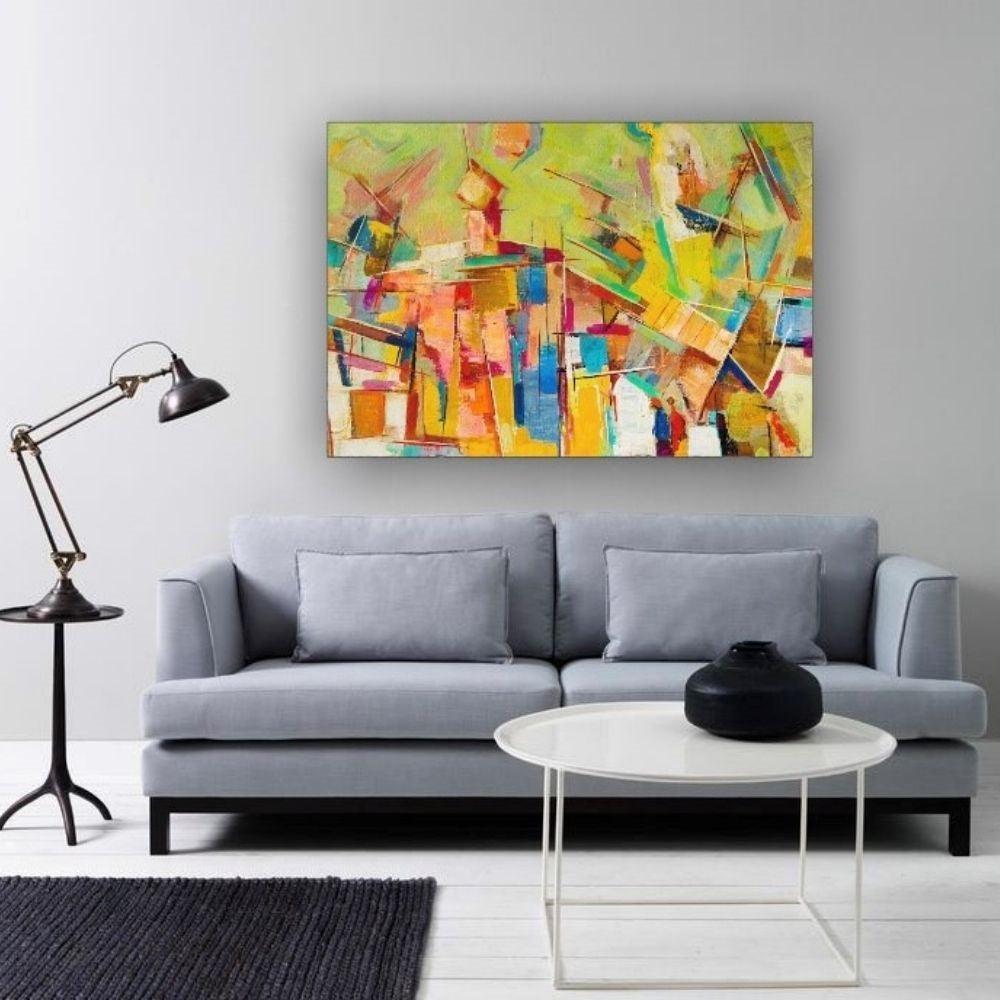 Cuadro en MDF tipo Marmol Abstract Green 90x120x5