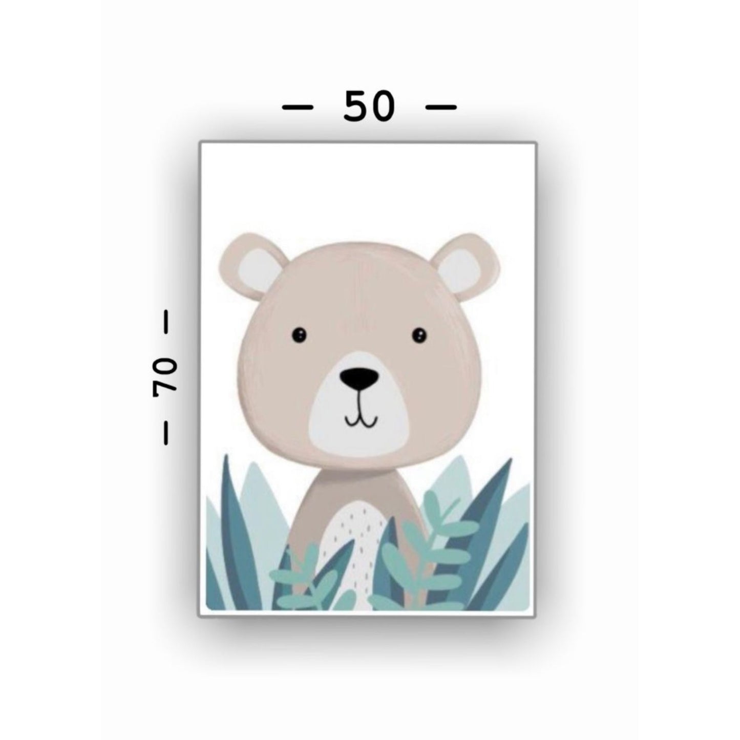 Cuadro en MDF tipo Marmol Osito Kids 70x50x5