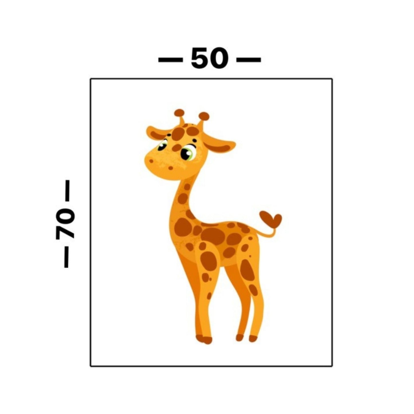 Cuadro en MDF tipo Marmol Jirafa Kids 70x50x5