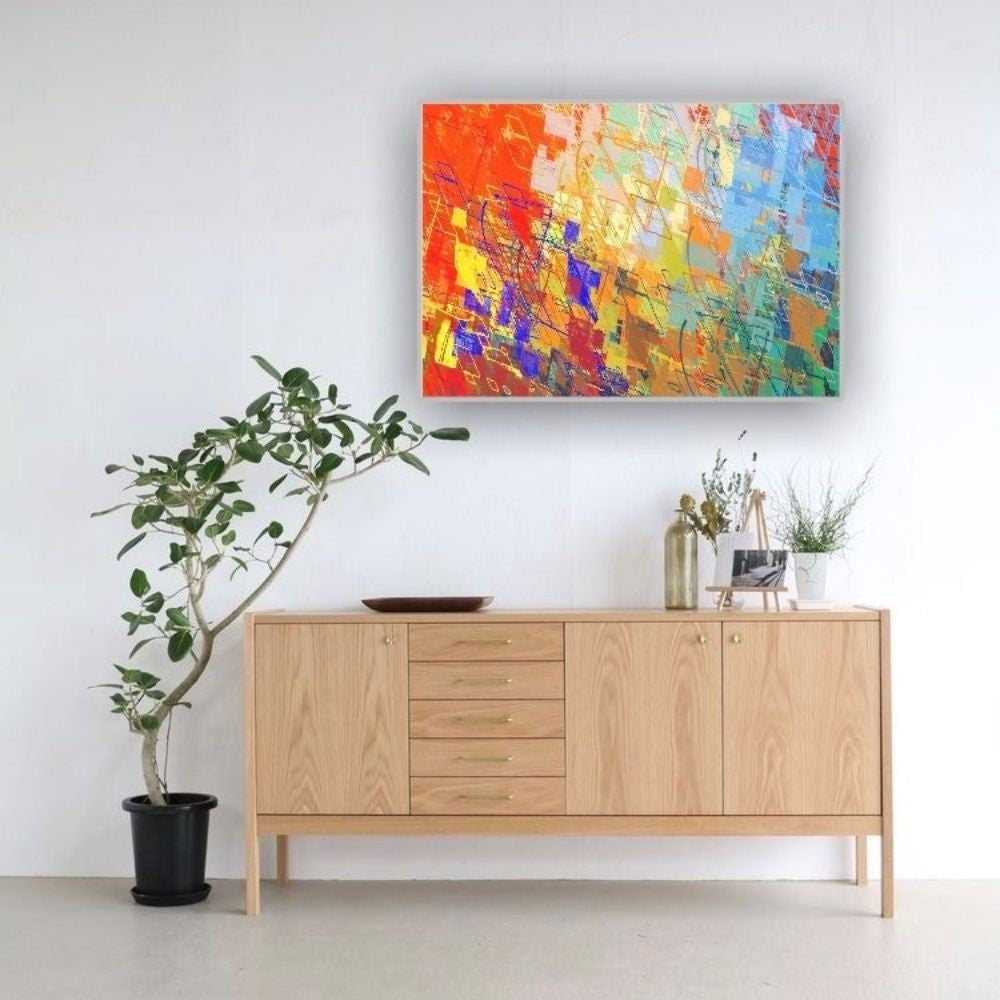 Cuadro en MDF tipo Marmol Abstract Line 50x70x5