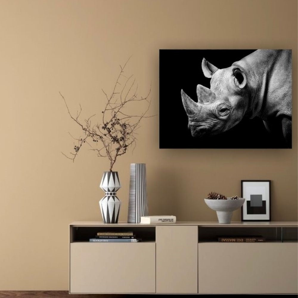 Cuadro en MDF tipo Marmol Cara Rinoceronte 50x70x5