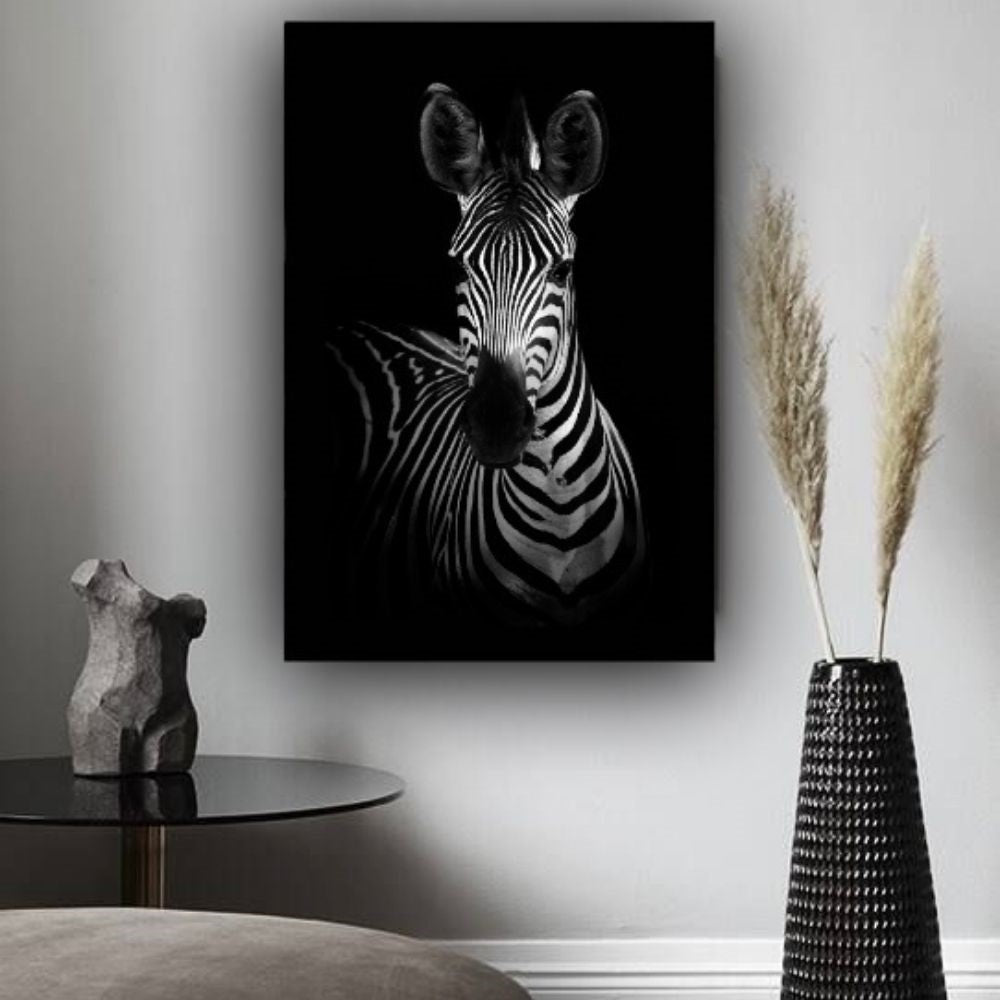 Cuadro en MDF tipo Marmol Zebra Black 180x120x5