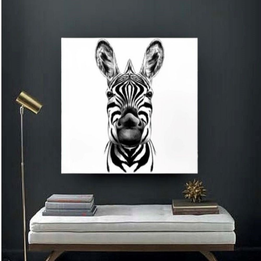 Cuadro en MDF tipo Marmol Zebra Cara White 70x50x5