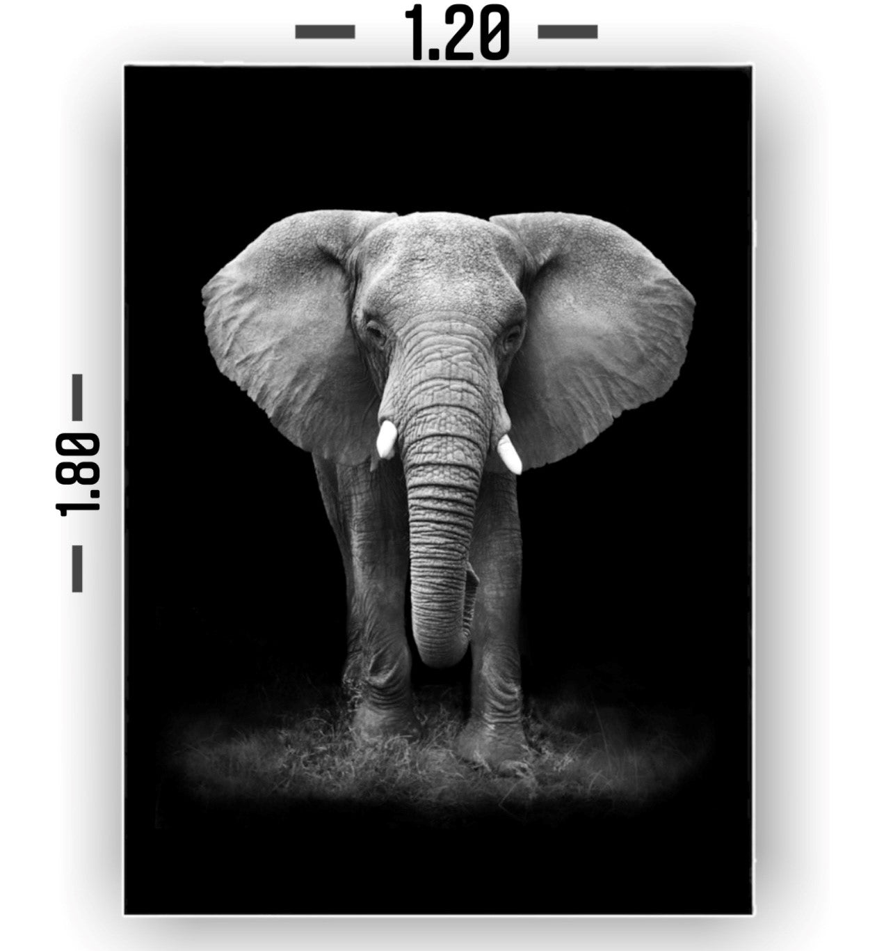 Cuadro en MDF tipo Marmol Elefante Black 180x120x5