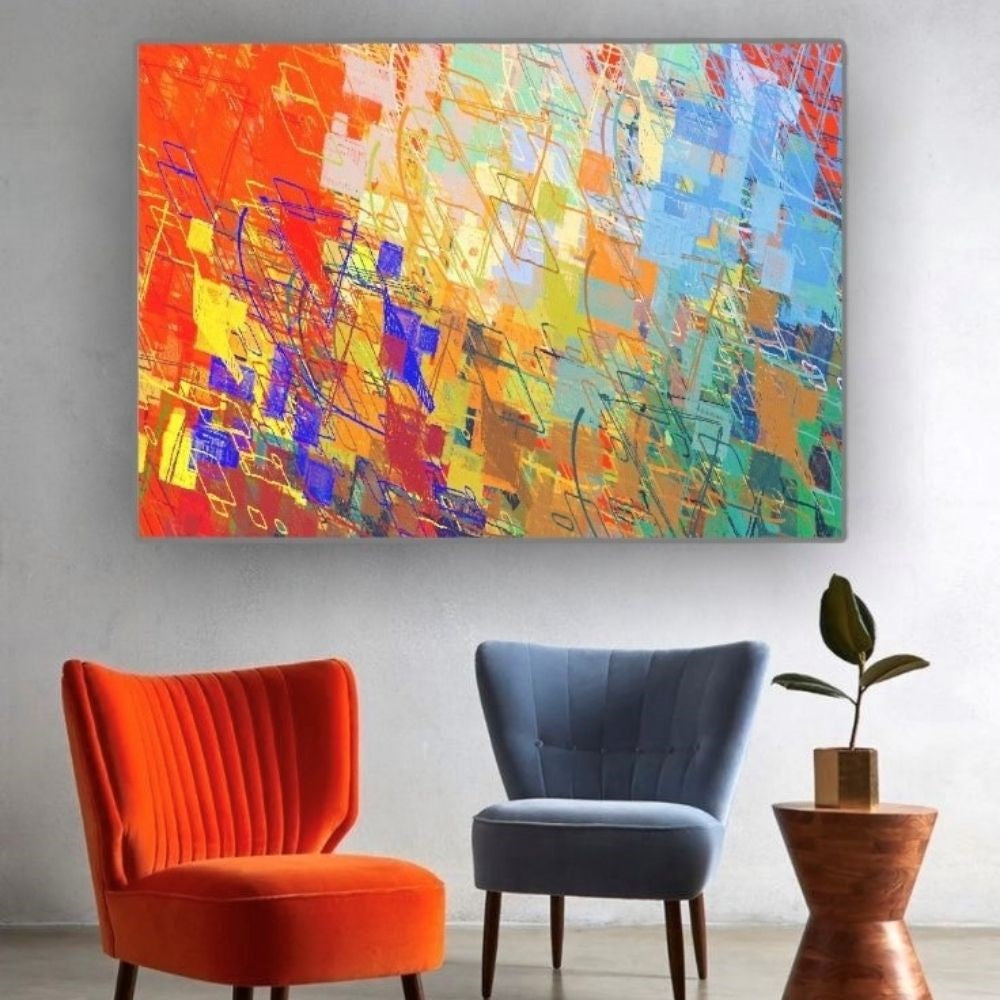 Cuadro en MDF tipo Marmol Abstract Line 120x180x5